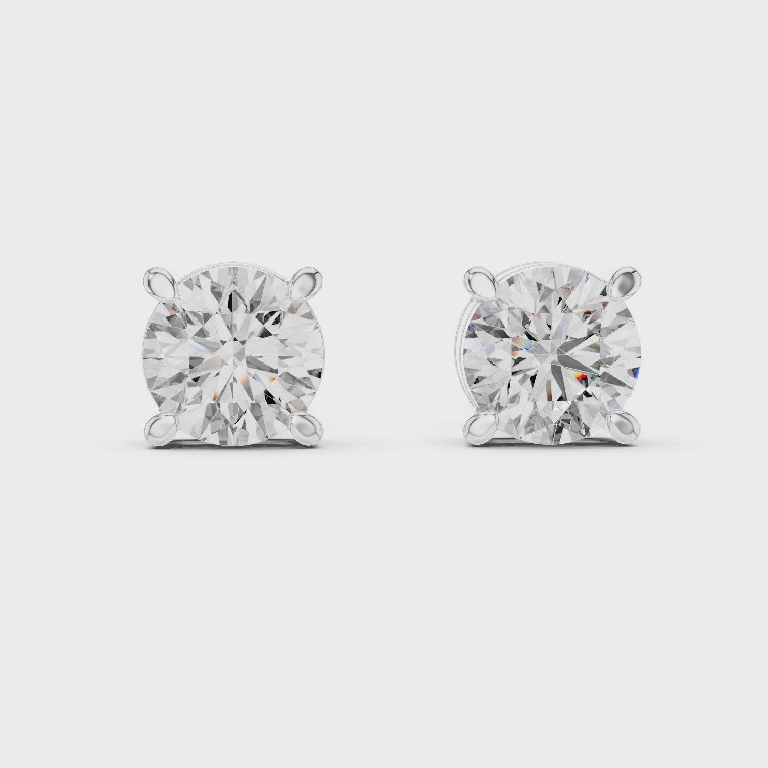 Round Cut 925 Sterling Silver Solitaire Moissanite Dailywear Stud Earrings