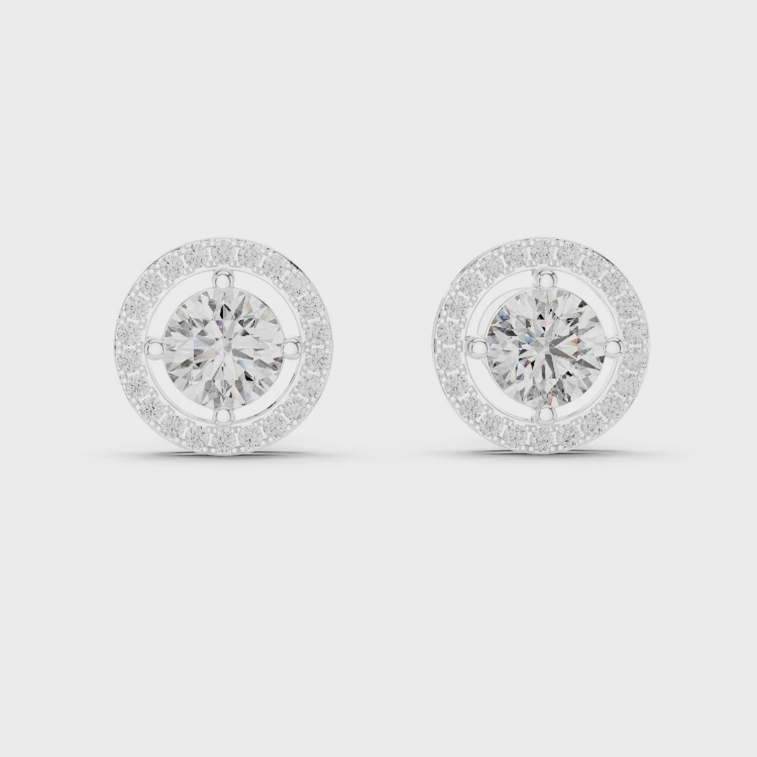 1CT Round Cut Solitaire Sterling Silver Moissanite Everyday Stud Earrings