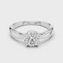 Sterling Silver Solitaire Moissanite Four Prong Engagement Ring
