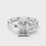 Emerald-cut Moissanite Diamond Asymmetrical Multi-stone Design Engagement Ring