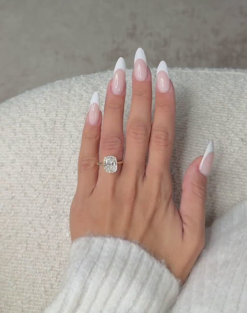 4 Carat Elongated Cushion Cut Lab Grown Diamond Bezel Ring 14K Yellow Gold IGI Certified Statement Ring 