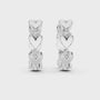Round Cut Moissanite Diamond 925 Sterling Silver Heart Shaped Hoop Earrings