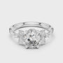 Classic Oval Cut Moissanite With Marquise Cluster Engagement Ring