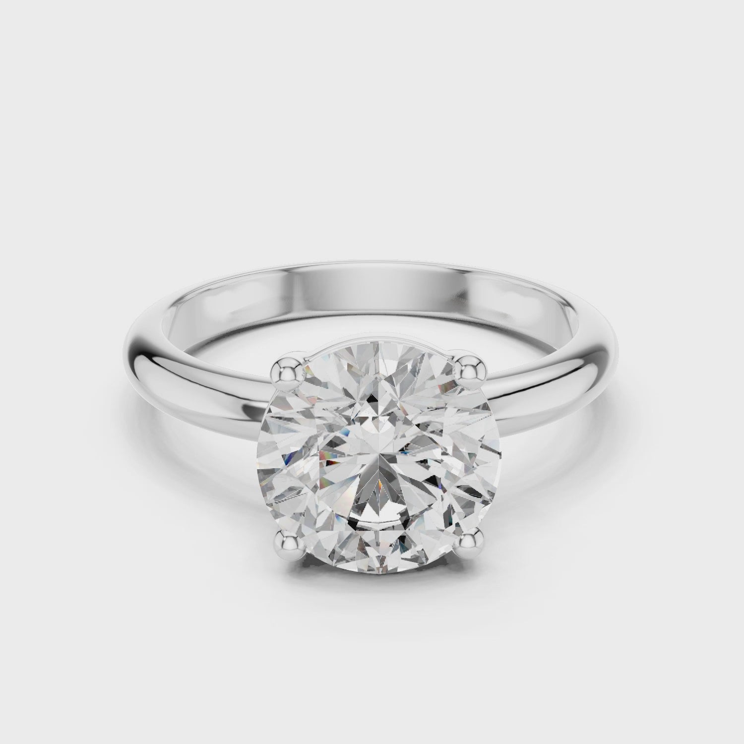 Round Brilliant Cut Moissanite Diamond Classic and Elegant Solitaire Engagement Ring