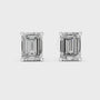 925 Sterling Silver 2.5 CT Emerald Solitaire Moissanite Everyday Stud Earrings