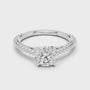 Twisted Rope Round Solitaire Moissanite Sterling Silver Engagement Ring
