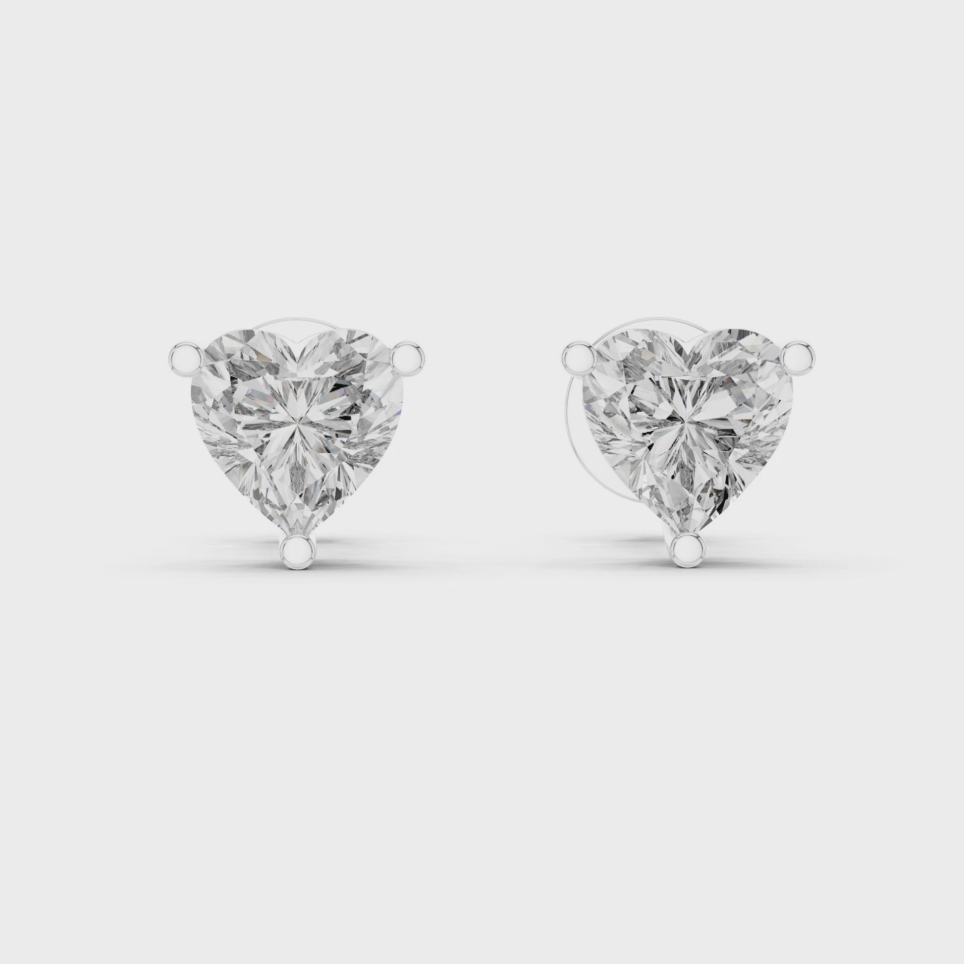 925 Sterling Silver 1.5 CT Heart Solitaire Moissanite Everyday Stud Earrings
