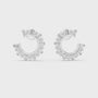 Baguette & Round Cut Mixed Fancy Shape Diamond 925 Sterling Silver Hoop Earrings