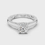 Round Cut Moissanite Cathedral 925 Sterling Silver Engagement Ring