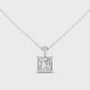 1.0 CT Princess Cut Moissanite Micro Prong Setting 925 Sterling Silver Diamond Pendant Necklace