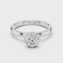 Classic Round Solitaire Moissanite Sterling Silver Engagement Ring