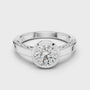 The Filigree Bezel Central Round Cut Solitaire Moissanite Silver Diamond Ring