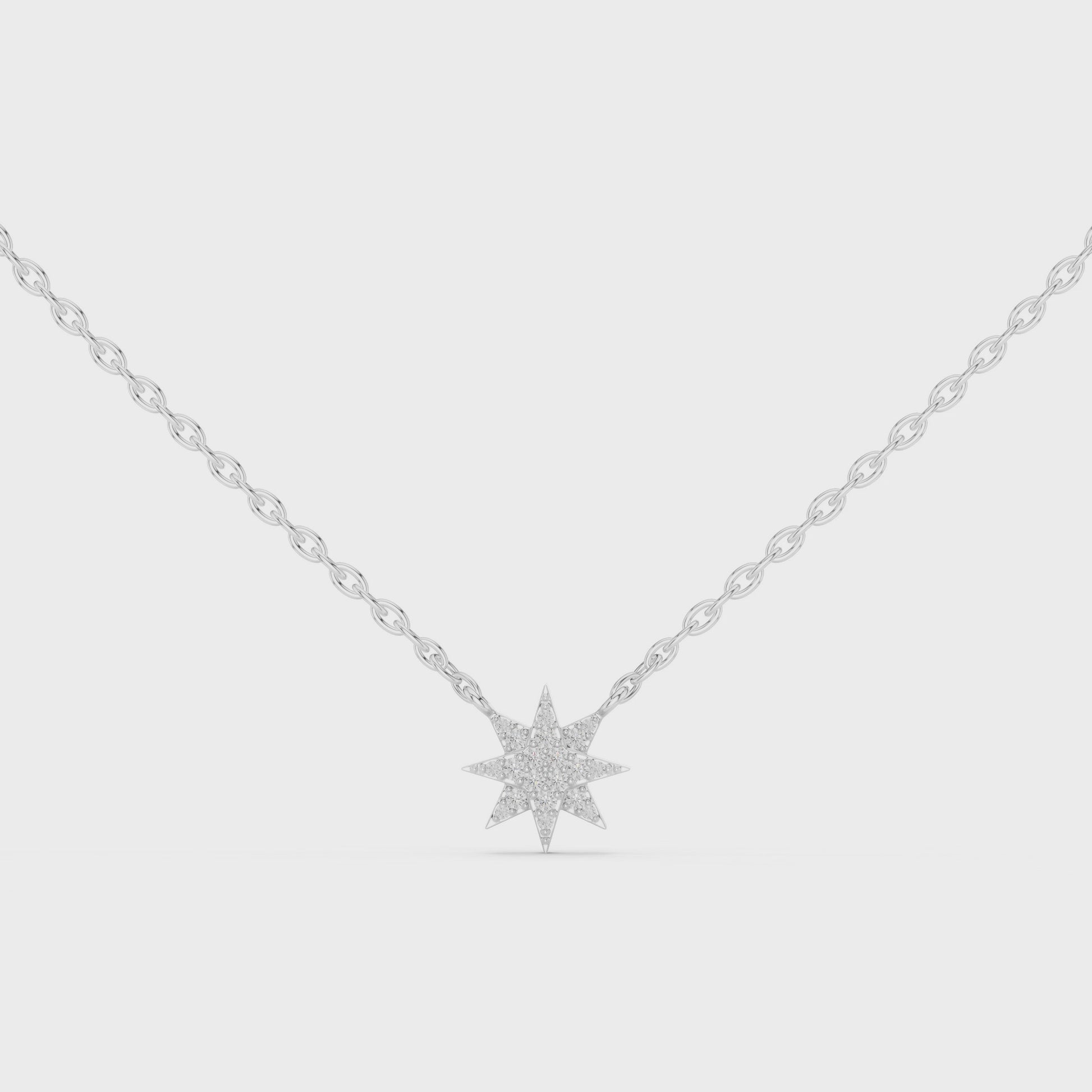 925 Silver Round Cut Moissanite Diamond Cluster Star Pendant Necklace For Women