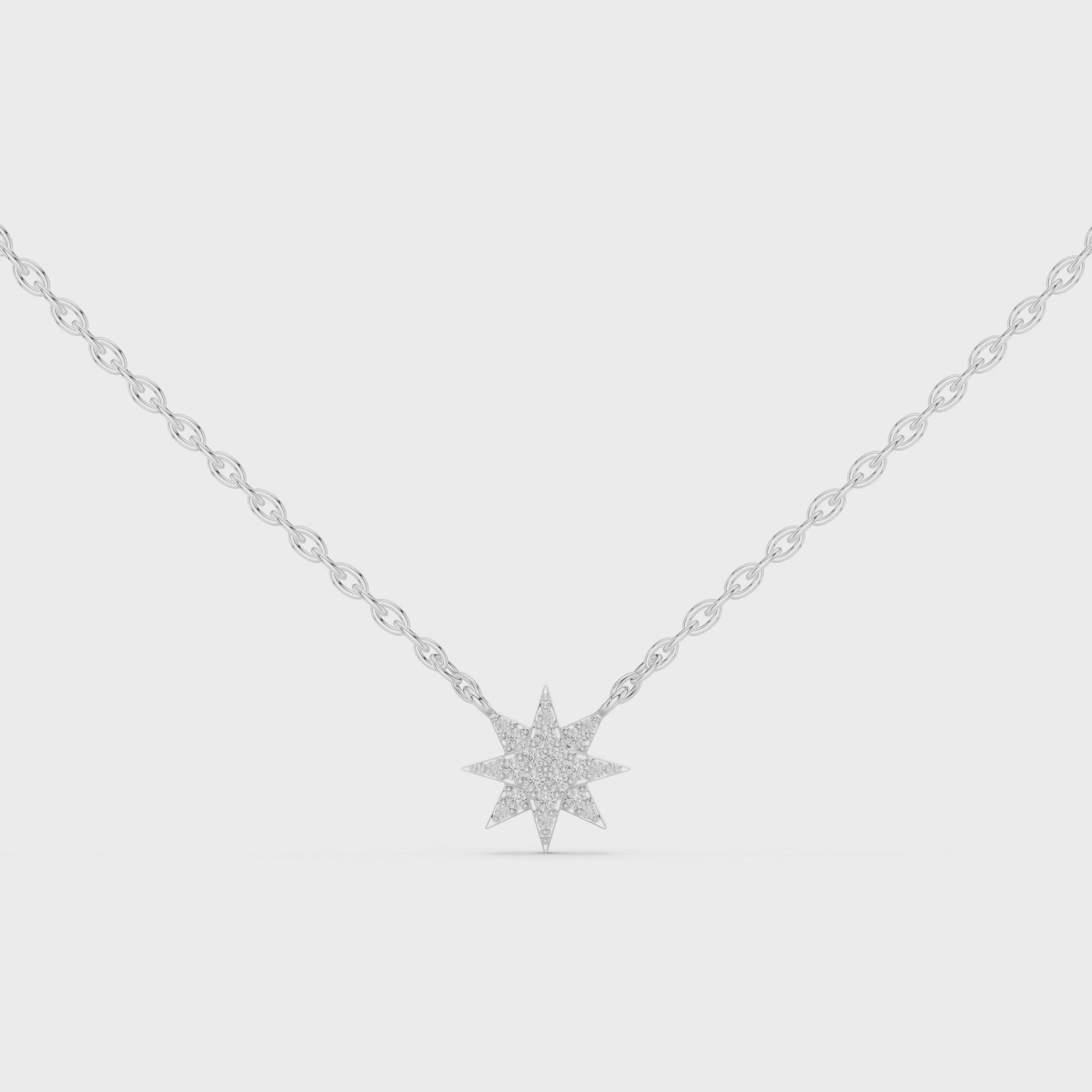 925 Silver Round Cut Moissanite Diamond Cluster Star Pendant Necklace For Women