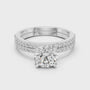 Dual Band Solitaire Round Moissanite Bridal Ring Set for Women