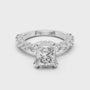3 Carat Princess Cut Solitaire Moissanite Diamond Sterling Silver Ring