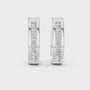 Round Cut Moissanite Diamond 925 Sterling Silver Huggie Hoop Earrings