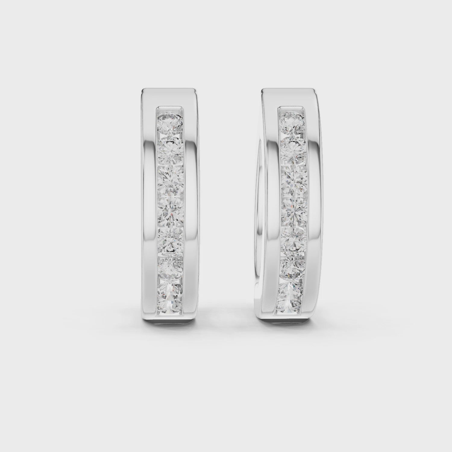 Round Cut Moissanite Diamond 925 Sterling Silver Huggie Hoop Earrings