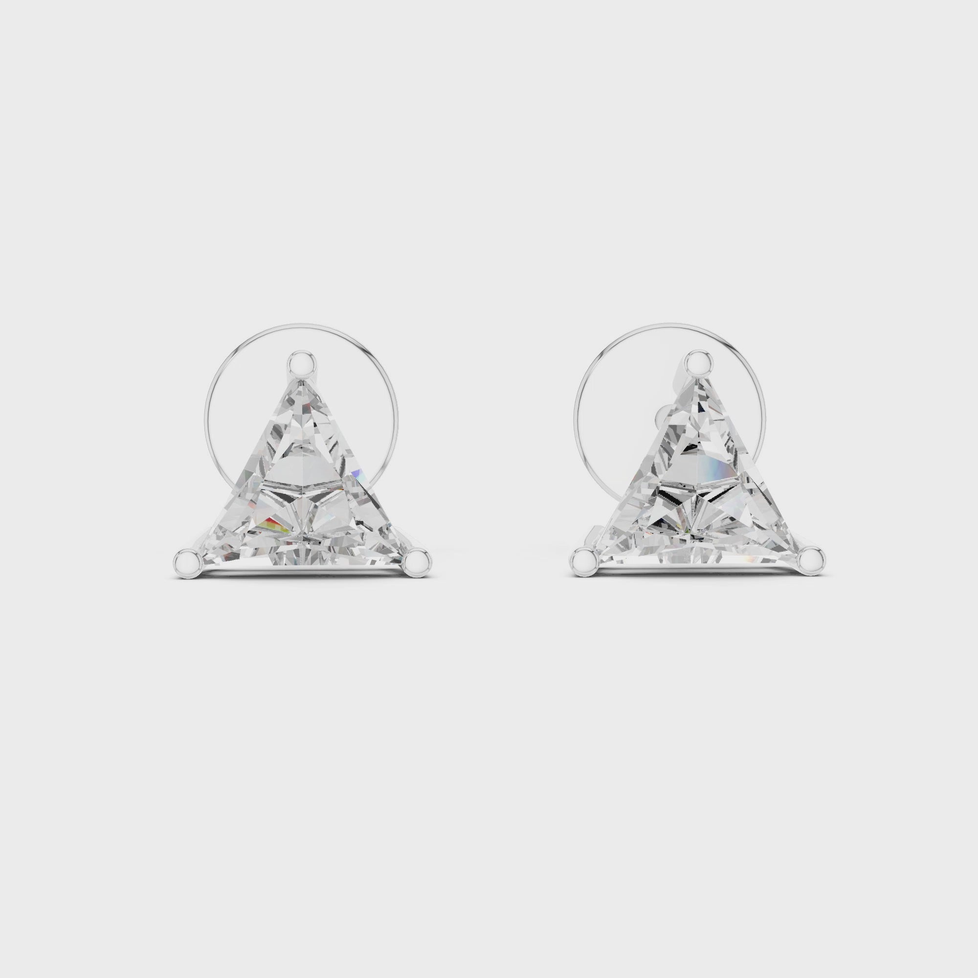 1.3 CT Triangular Solitaire Moissanite 925 Sterling Silver Everyday Stud Earrings