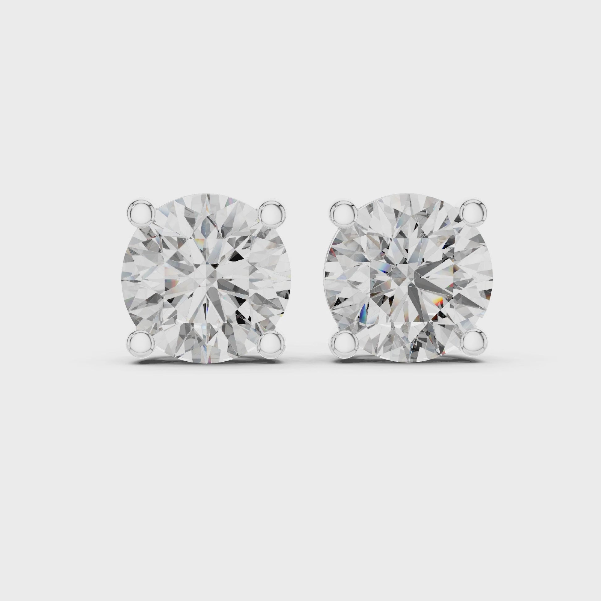 1 CT Round Solitaire Moissanite Sterling Silver Everyday Stud Earrings