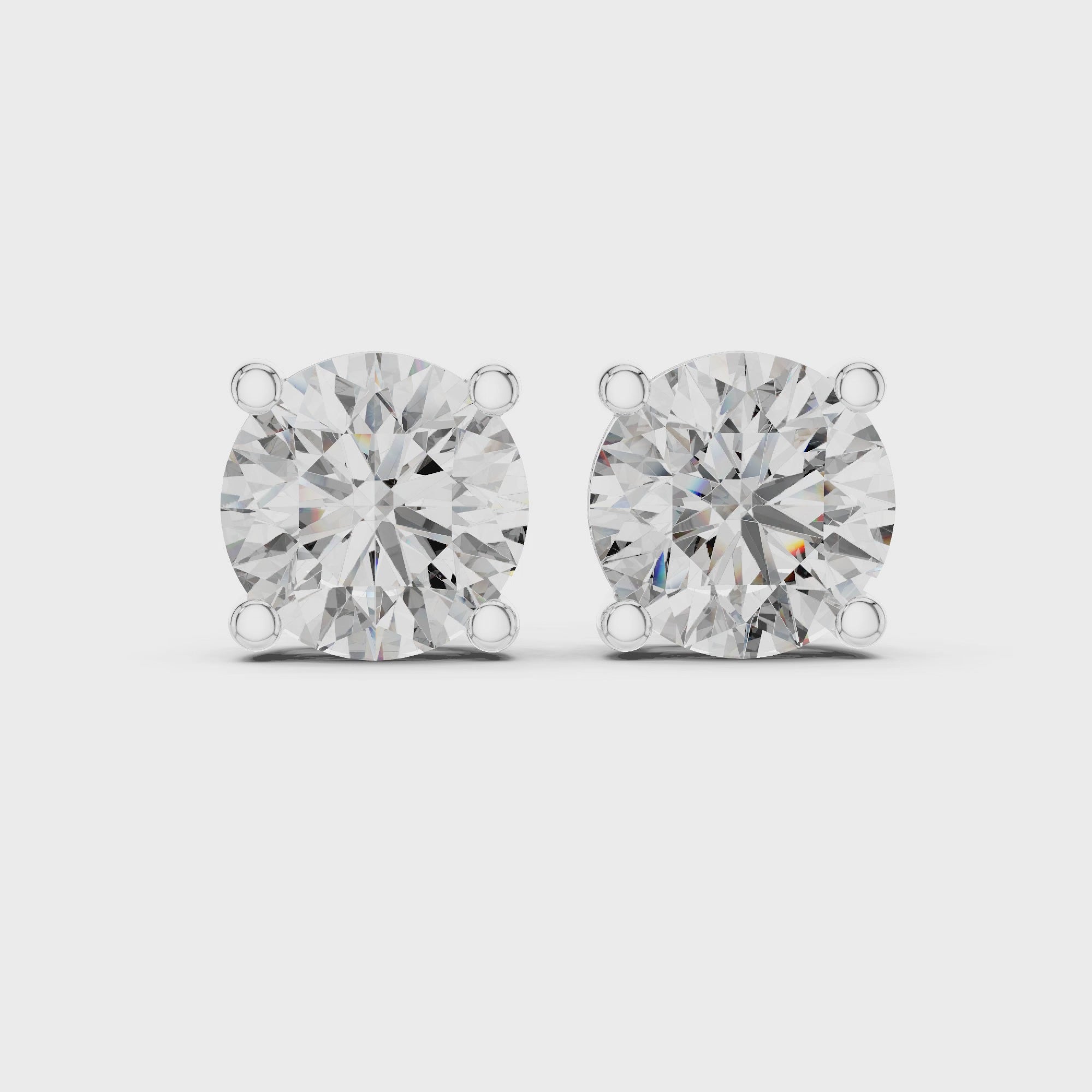 1 CT Round Solitaire Moissanite Sterling Silver Everyday Stud Earrings