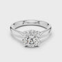 Women's Round Cut Moissanite Solitaire Engagement Ring in 925 Sterling Silver