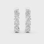 Baguette Shape Moissanite Diamond Prong-Set 925 Sterling Silver Hoop Earrings