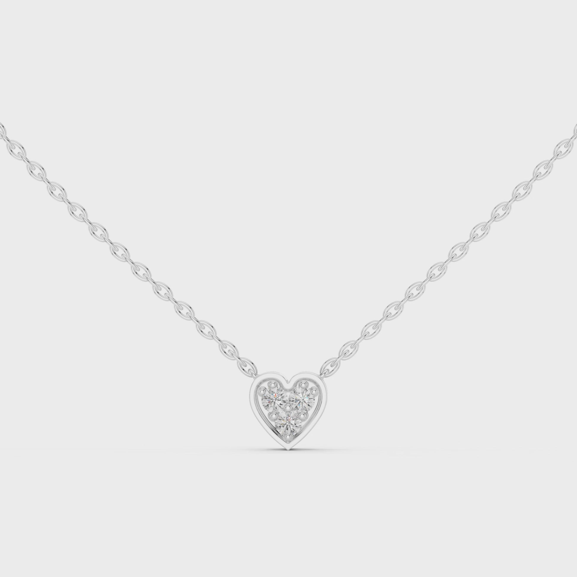 925 Silver Round Cut Moissanite Diamond Heart Shape Necklace For Women