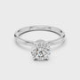 Hidden Halo Solitaire Round Moissanite Engagement Ring - Sterling Silver Fine Jewelry