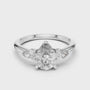 Pear Cut Moissanite Trilogy 925 Sterling Silver Engagement Ring for Women