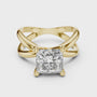 3 Carat Princess Cut Lab Grown Diamond IGI Certified Infinity Crossroads of Love Ring