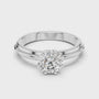 Moissanite Round Cut Sterling Silver Solitaire Engagement Ring