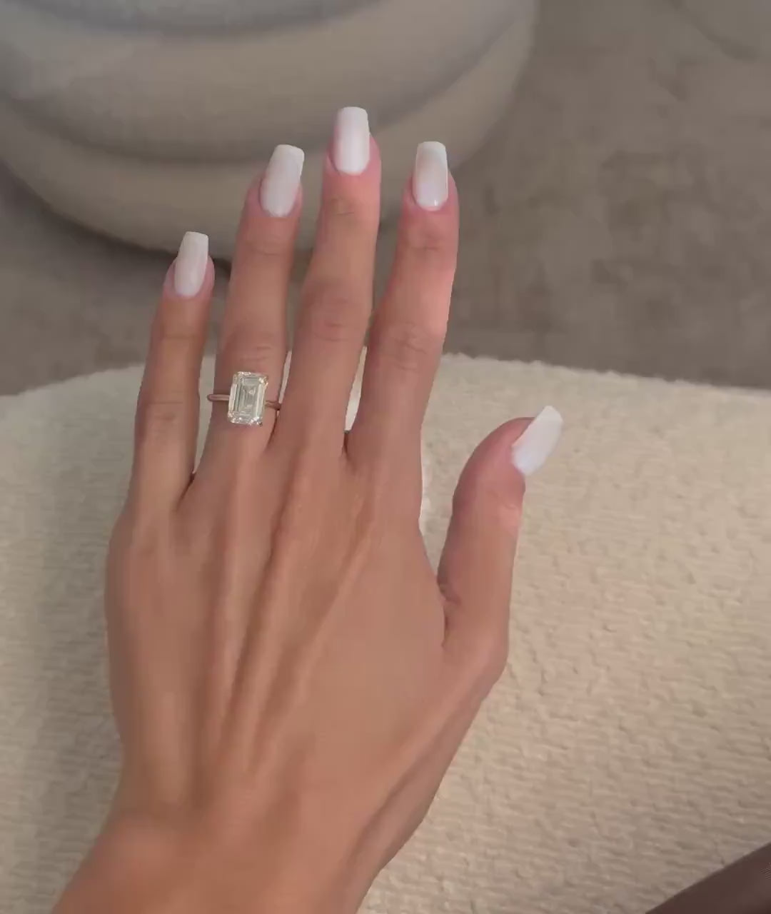 10K Solid Gold 5 Carat Emerald Cut Lab Grown Diamond Solitaire IGI Certified E VVS2 Engagement Ring