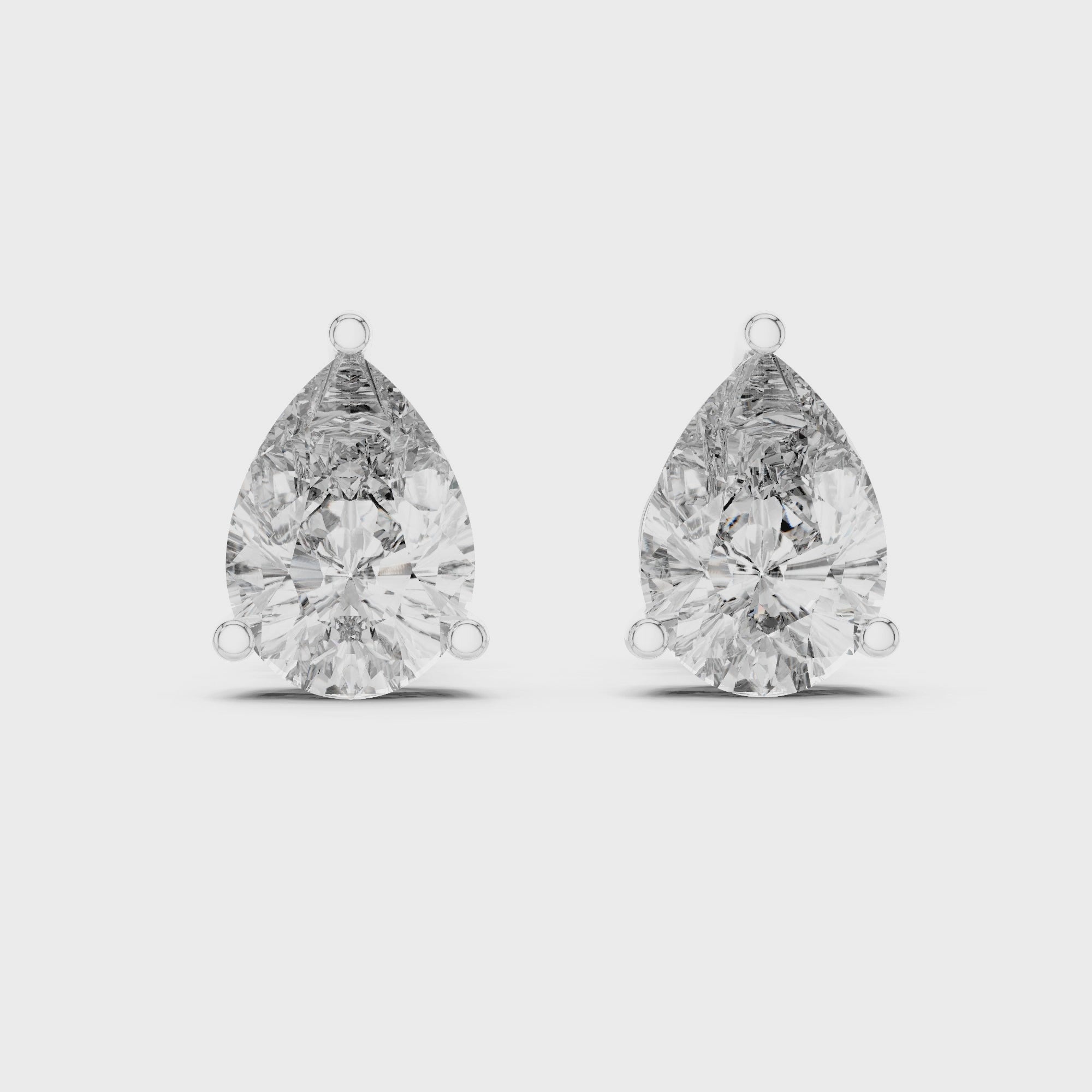 3.5 CT Pear Solitaire Moissanite 925 Sterling Silver Everyday Stud Earrings