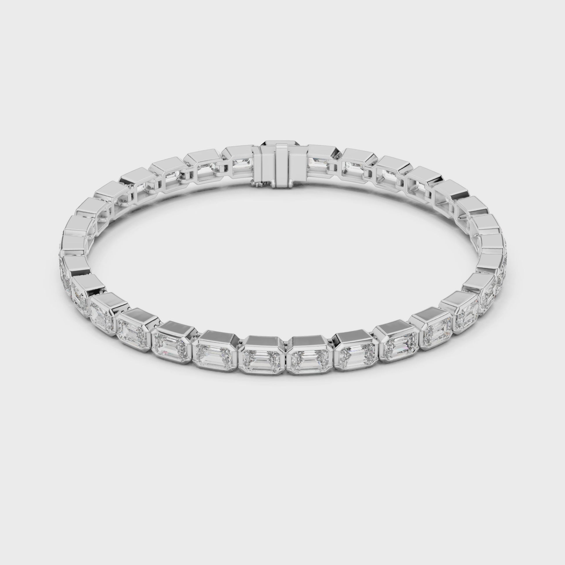 Fashion Emerald Moissanite Tennis Sterling Silver Bracelet