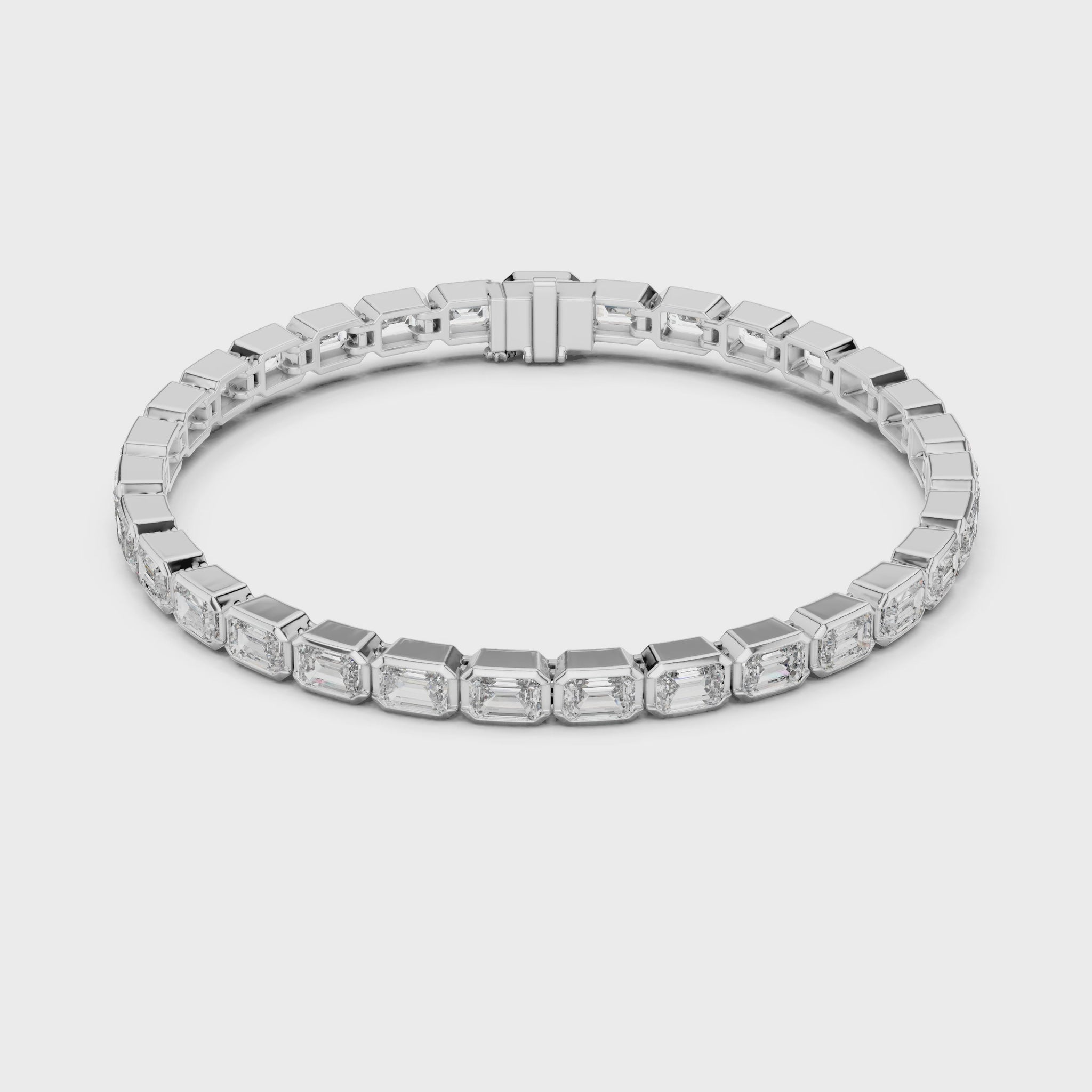 Fashion Emerald Moissanite Tennis Sterling Silver Bracelet