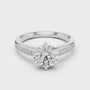 Central Round Cut Moissanite Solitaire Sterling Silver Ring for Women