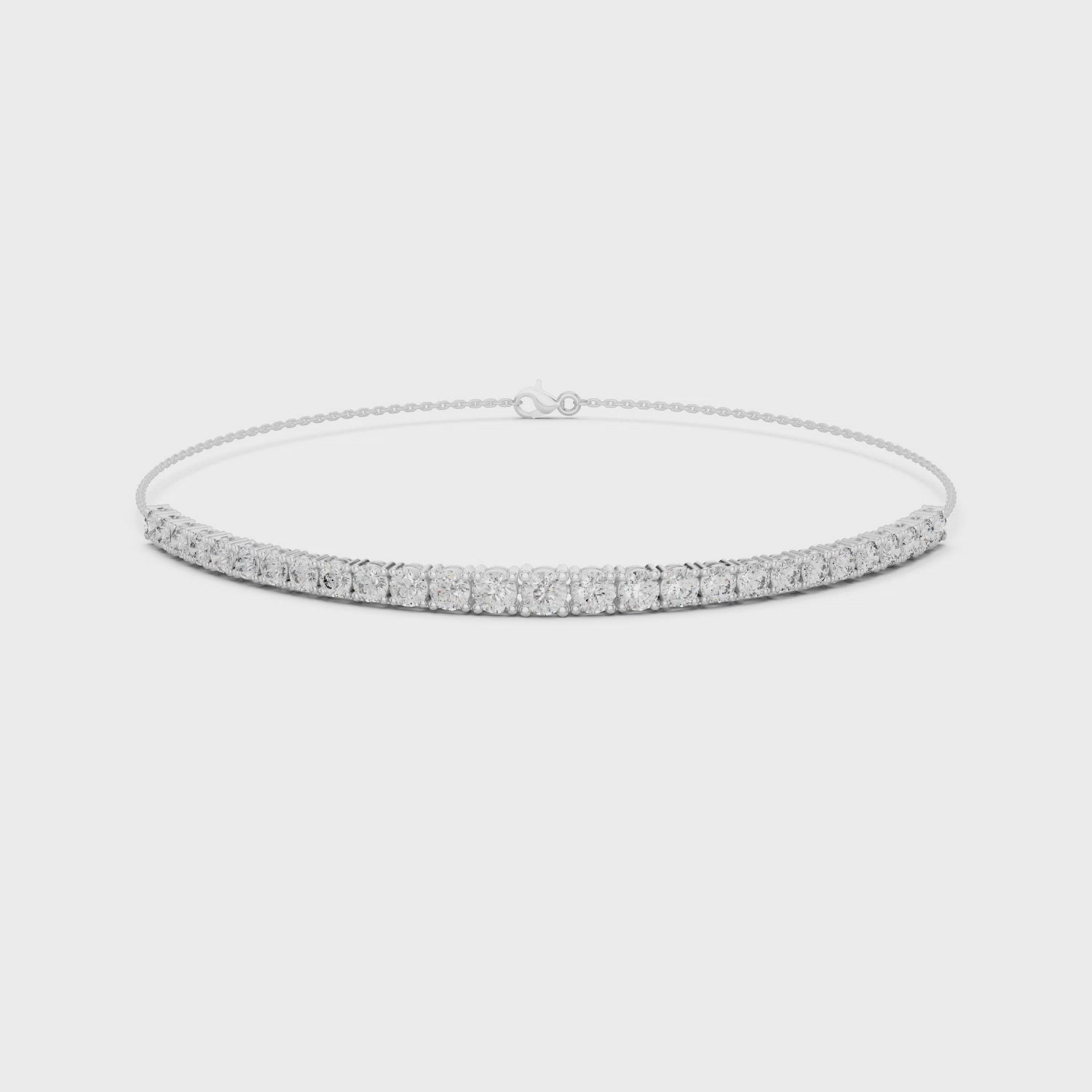 Round Cut 925 Sterling Silver Moissanite Diamond Half Way Tennis Bracelet
