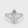 Central Pear-shaped Moissanite with a Pave Diamond Crown Split Shank Engagement Ring