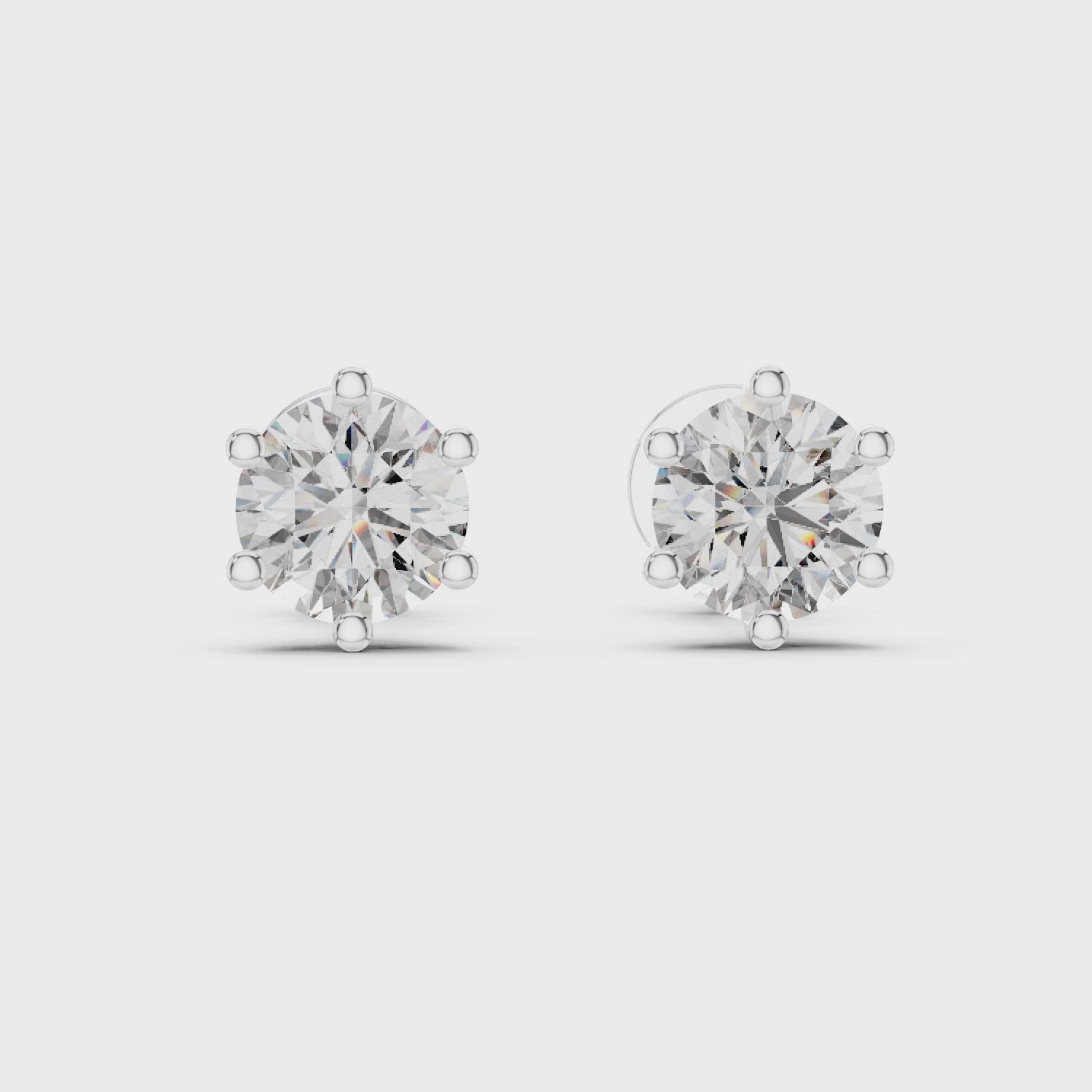 1.22 CT Round Cut 925 Sterling Silver Solitaire Moissanite Everyday Stud Earrings