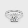 Round Brilliant Cut Moissanite Solitaire Sterling Silver Engagement Ring for Women