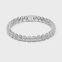 Radiant Collect Setting and Round Prong Setting Moissanite Sterling Silver Bracelet