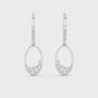 Round & Baguette Shape Moissanite Diamond Sterling Silver Luxe Diamond Hoop Earrings