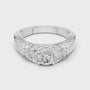 Art Deco Three-stone Moissanite Silver Vintage Engagement Ring for Women