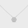Round Moissanite Hexagon Pendant Sterling Silver Necklace