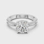 Four-prong Setting Round Cut Moissanite Silver Solitaire Engagement Ring