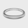 Dainty Sterling Silver Half Eternity Wedding Band Set with Brilliant Pavé Stones