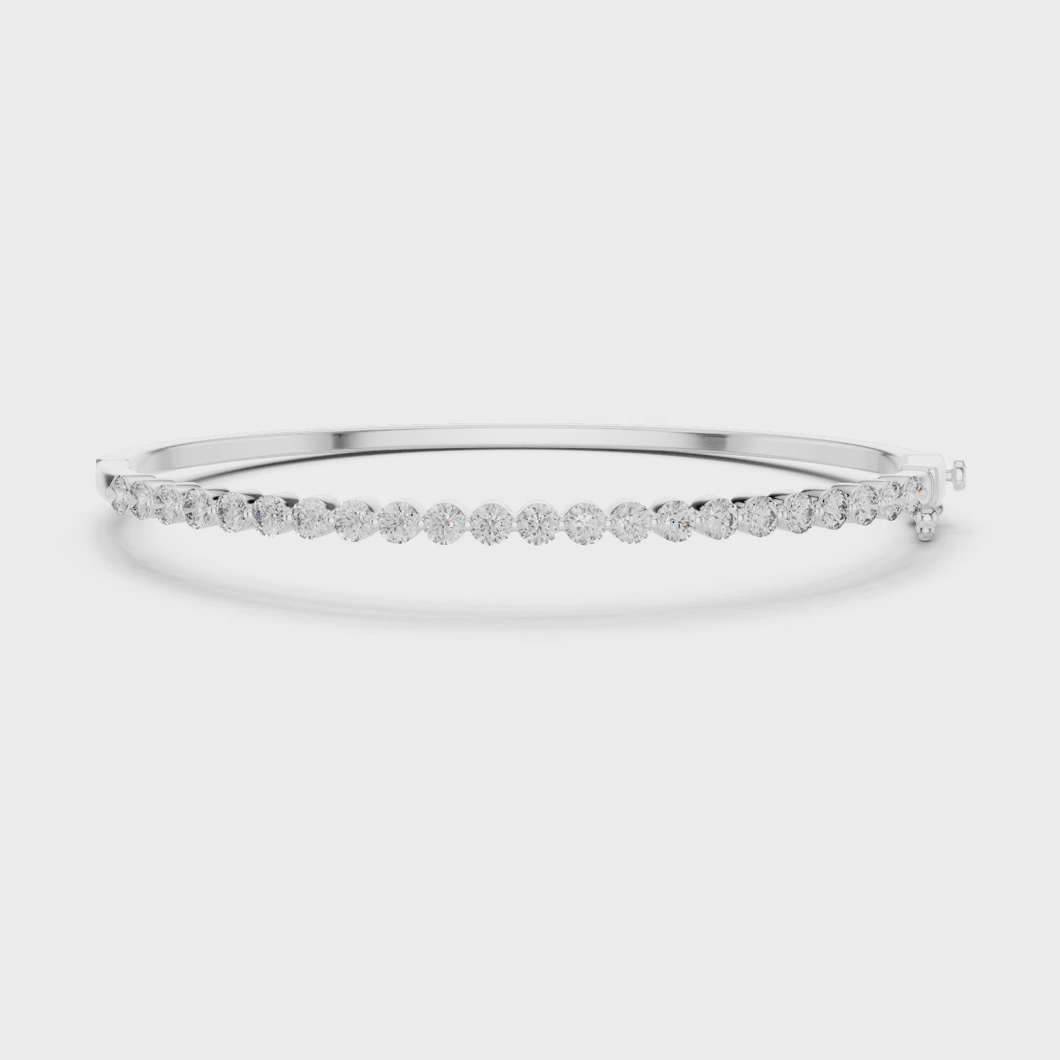 Round Cut 925 Sterling Silver Pavé Setting Moissanite Diamond Eternity Line Bracelet