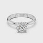 Excellent Round Cut Solitaire Sterling Silver Moissanite Engagement Ring