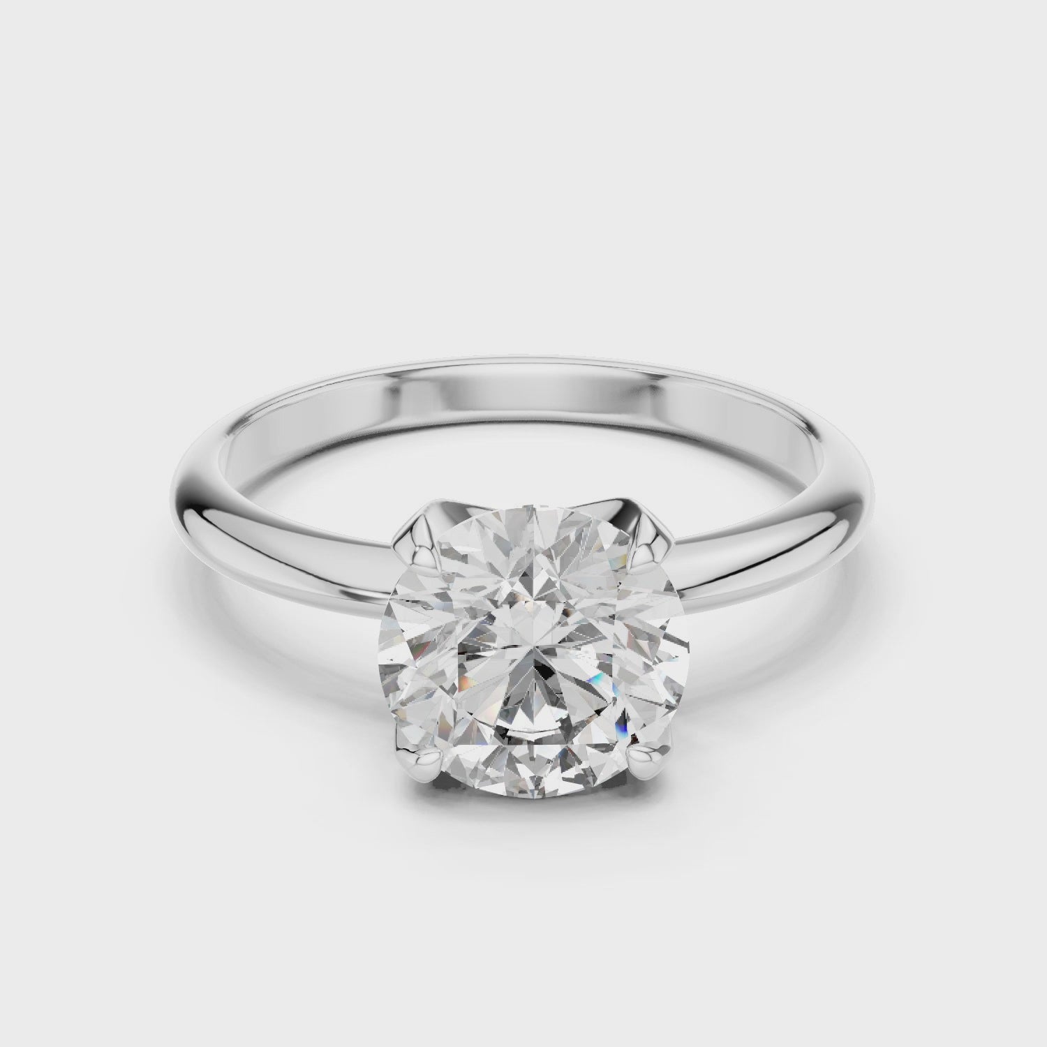 Classic Solitaire Engagement Ring Featuring a Round-cut Moissanite Diamond